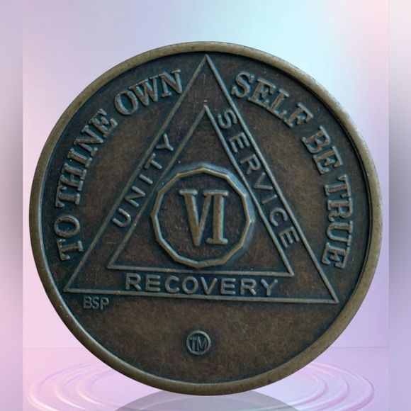 6 Year AA Medallion Alcoholics Anonymous Sobriety Chip VI Years Bronze - Picture 1 of 2